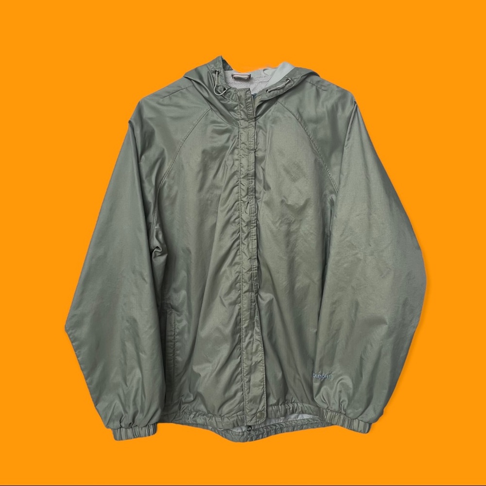 Woolrich Windbreaker Jacket Nylon Olive Green Zip Women Size Large